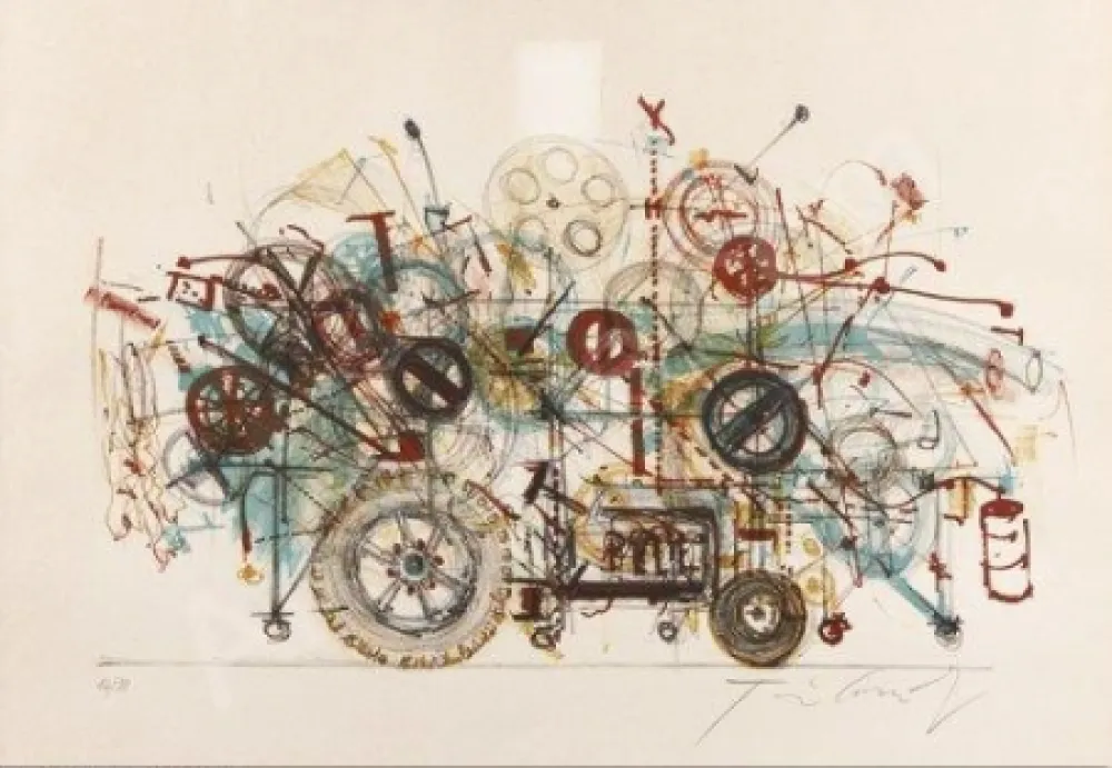 Litografía Tinguely - Meta-machine 