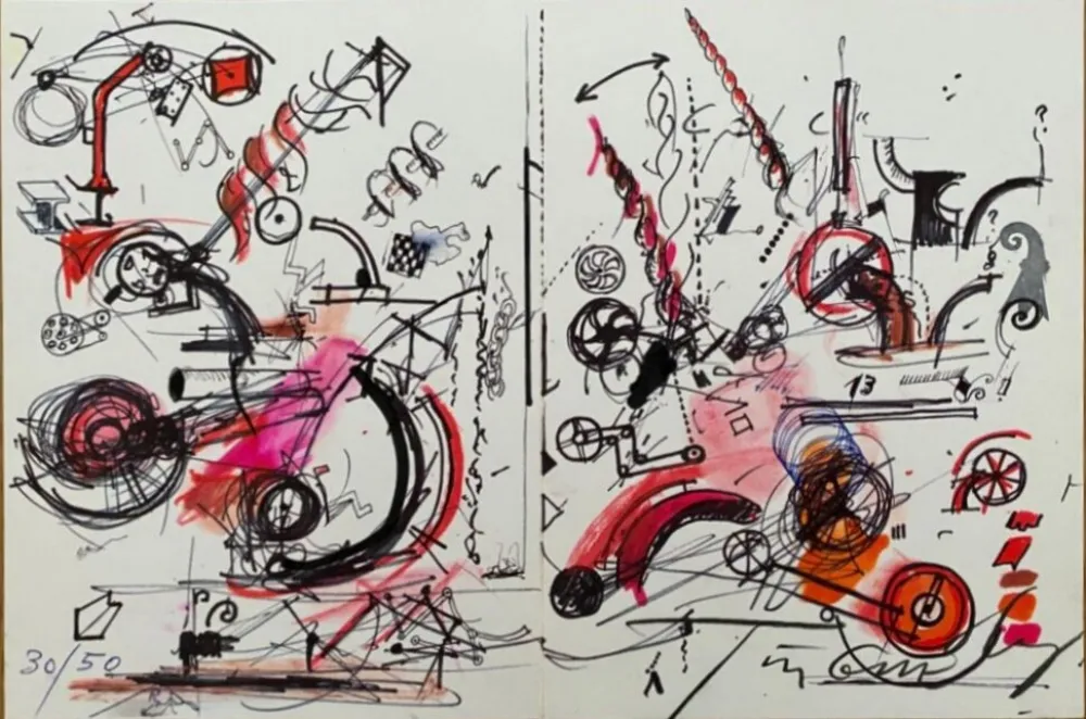 Litografía Tinguely - Sans Titre