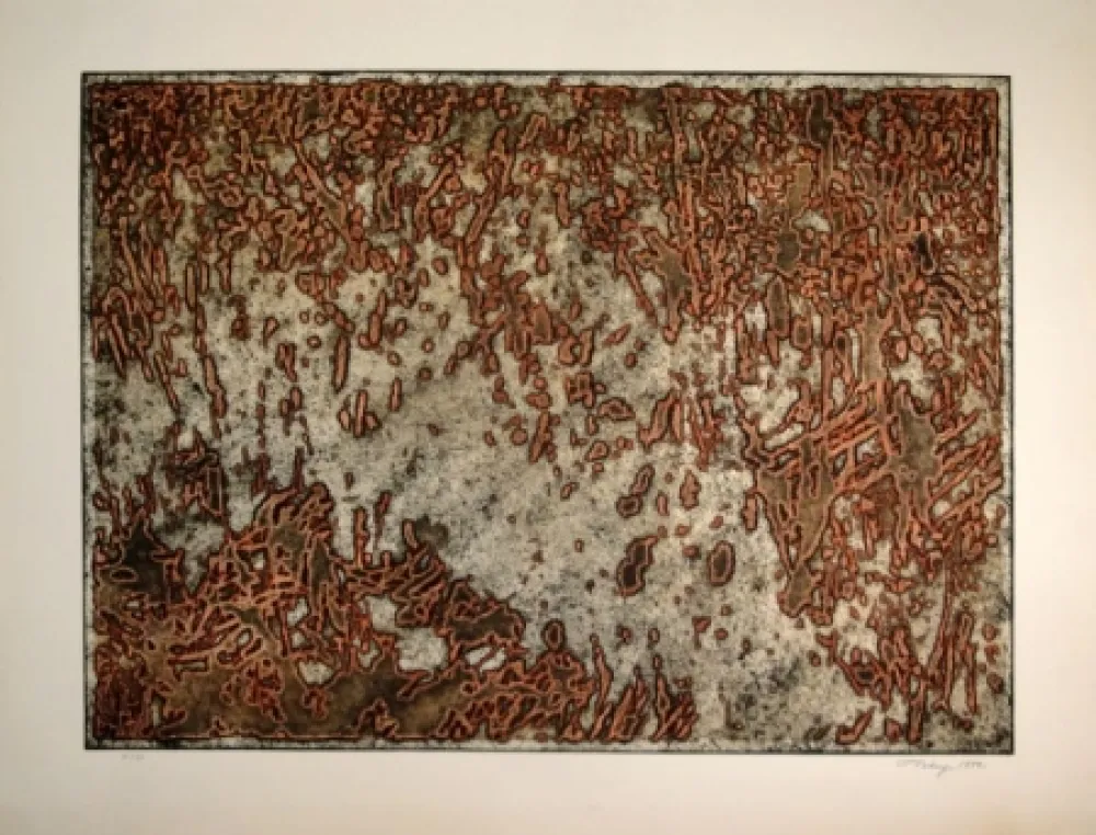 Aguatinta Tobey - Message from a desert Star