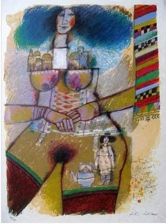 Litografía Tobiasse - Composition