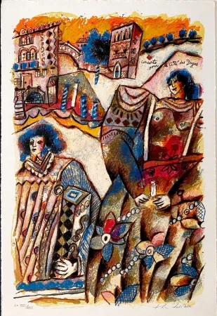 Litografía Tobiasse - Concerto pour la cité des Doges