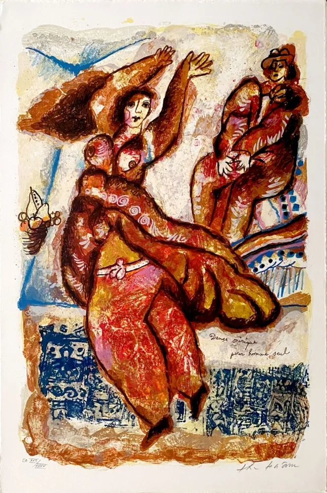 Litografía Tobiasse - Danse onirique pour homme seul