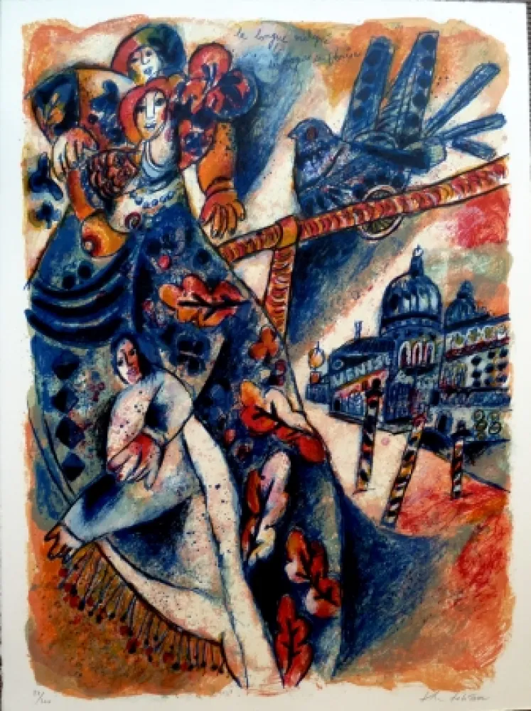 Litografía Tobiasse - La Longue Mélopée des Vases de Venise