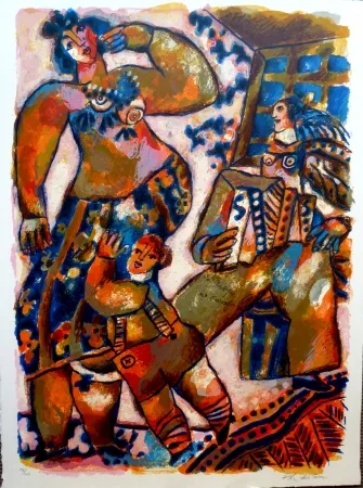 Litografía Tobiasse - La Musique des Carrefours