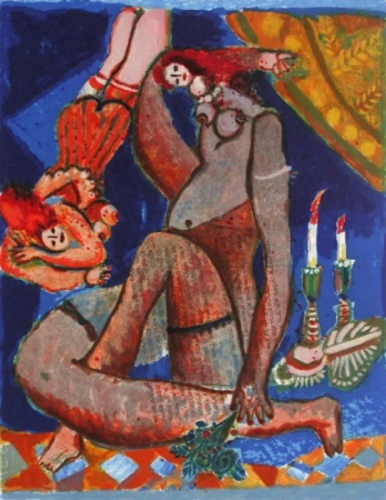 Litografía Tobiasse - Le cantique des cantiques I