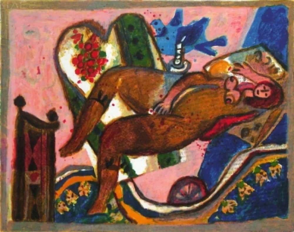 Litografía Tobiasse - Le cantique des cantiques VI