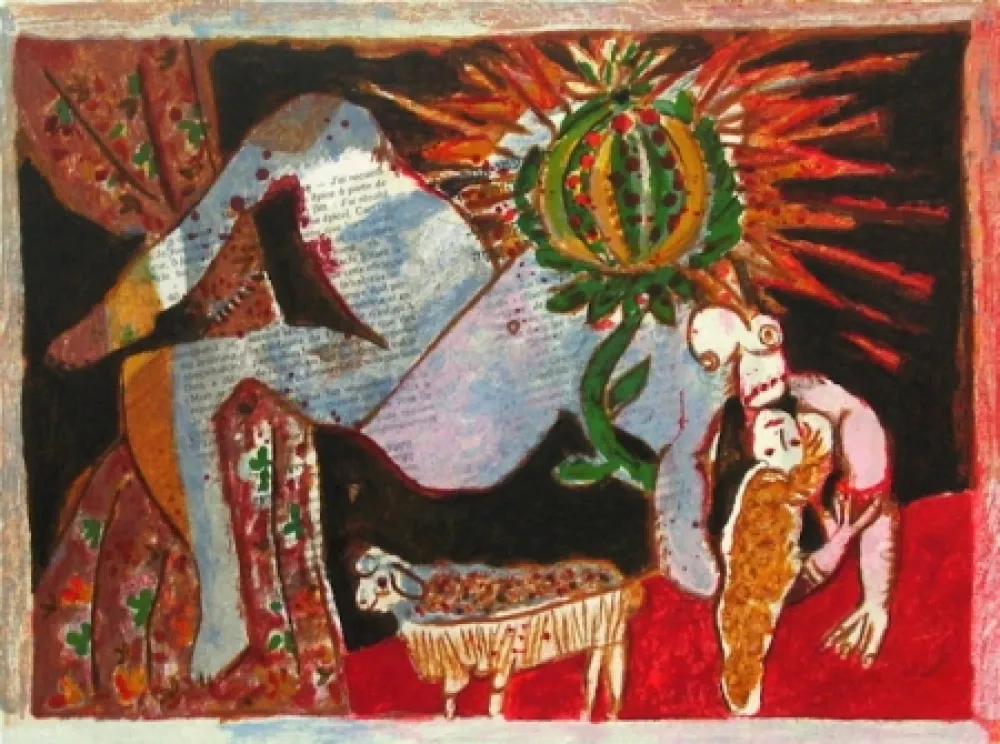 Litografía Tobiasse - Le cantique des cantiques VII