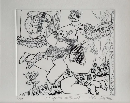 Grabado Tobiasse - L'enfant de David