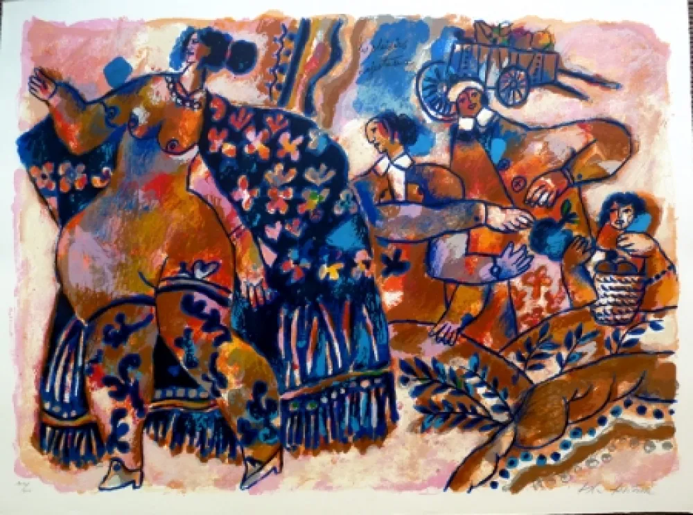 Litografía Tobiasse - Les Plaisirs Majestueux 