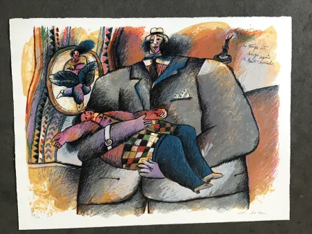 Litografía Tobiasse - Les temps ont changé depuis le Mont - Moriah