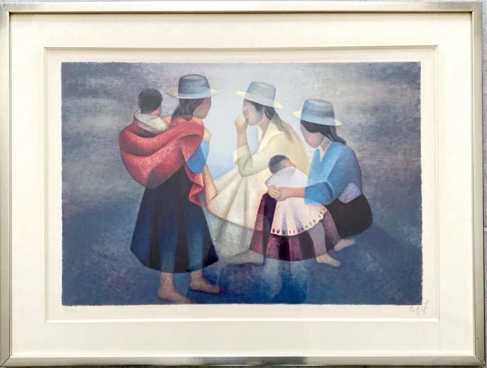 Litografía Toffoli - Bavardages