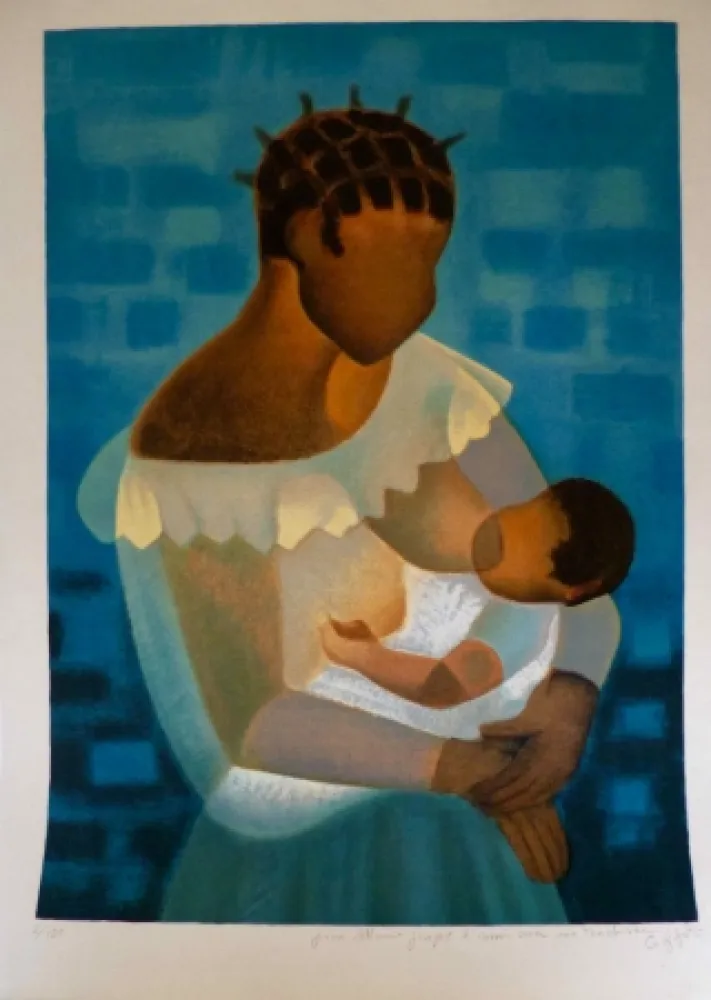 Litografía Toffoli - Maternité