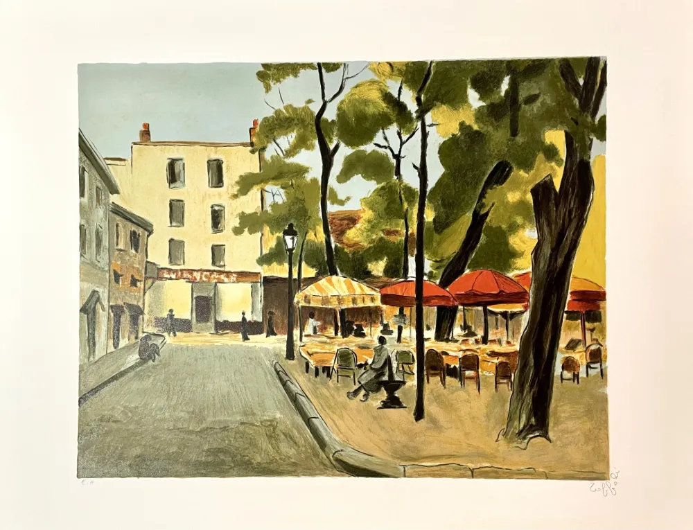 Litografía Toffoli - Place du Terte