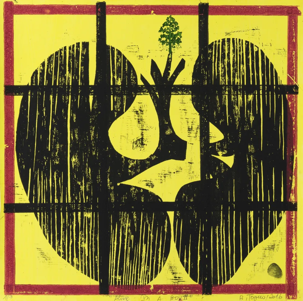 Grabado En Madera Toguo - Alive in a box 11