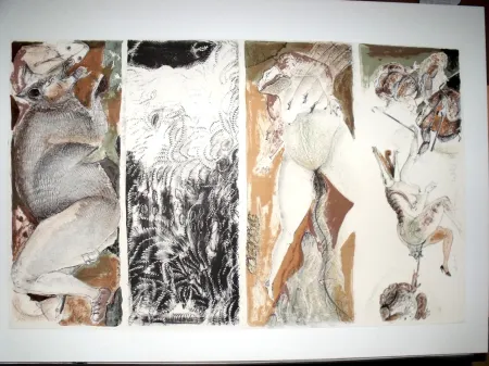 Litografía Toledo - Carta para felicitar a un cochino