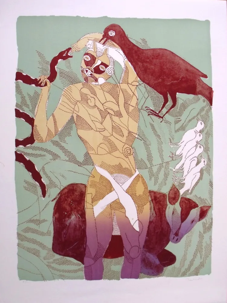 Litografía Toledo - Homme-Oiseau