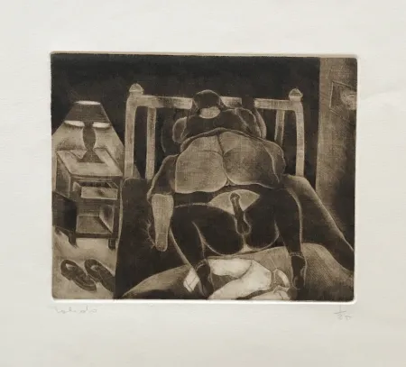 Grabado Toledo - Man and Woman in Bed