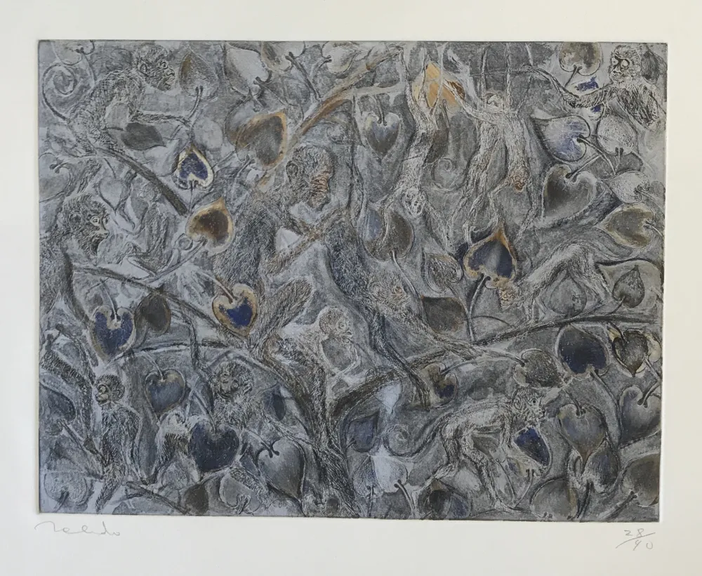 Grabado Toledo - Monkeys in Tree