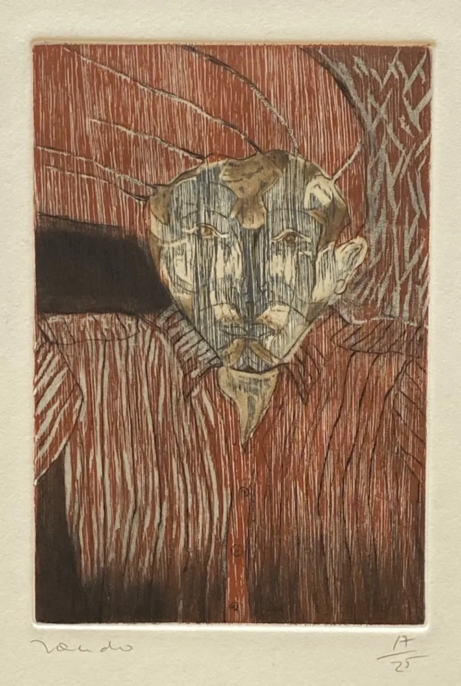 Grabado En Madera Toledo - Self-Portrait with Red Shirt