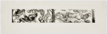 Grabado Toledo - Toads and Monkeys 