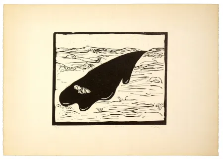 Linograbado Topor - Caca boudin