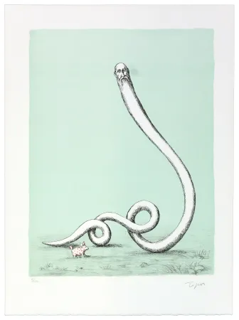 Litografía Topor - Ce n’est pas à un vieux lièvre qu’on apprend à faire le civet