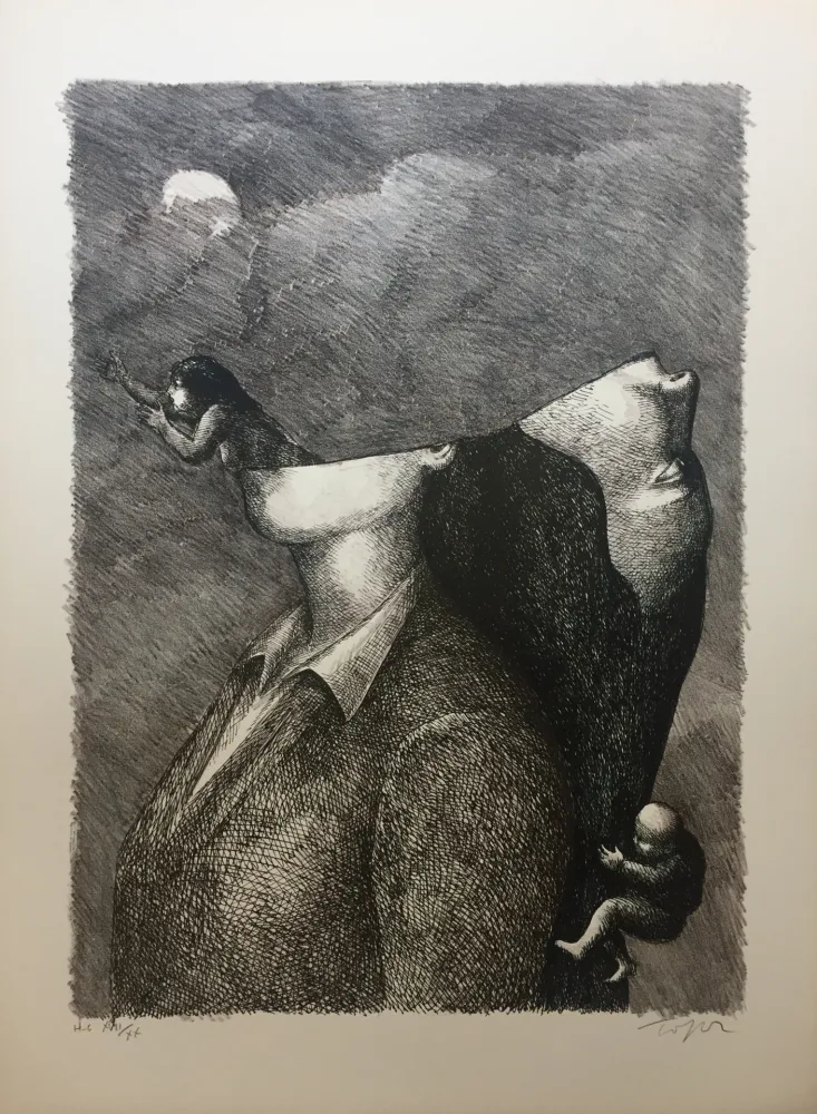 Litografía Topor - Ciel ouvert