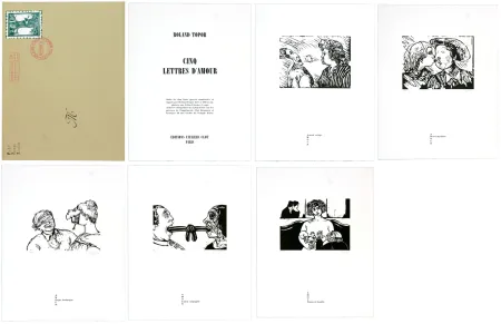 Litografía Topor - Cinq lettres d'amour