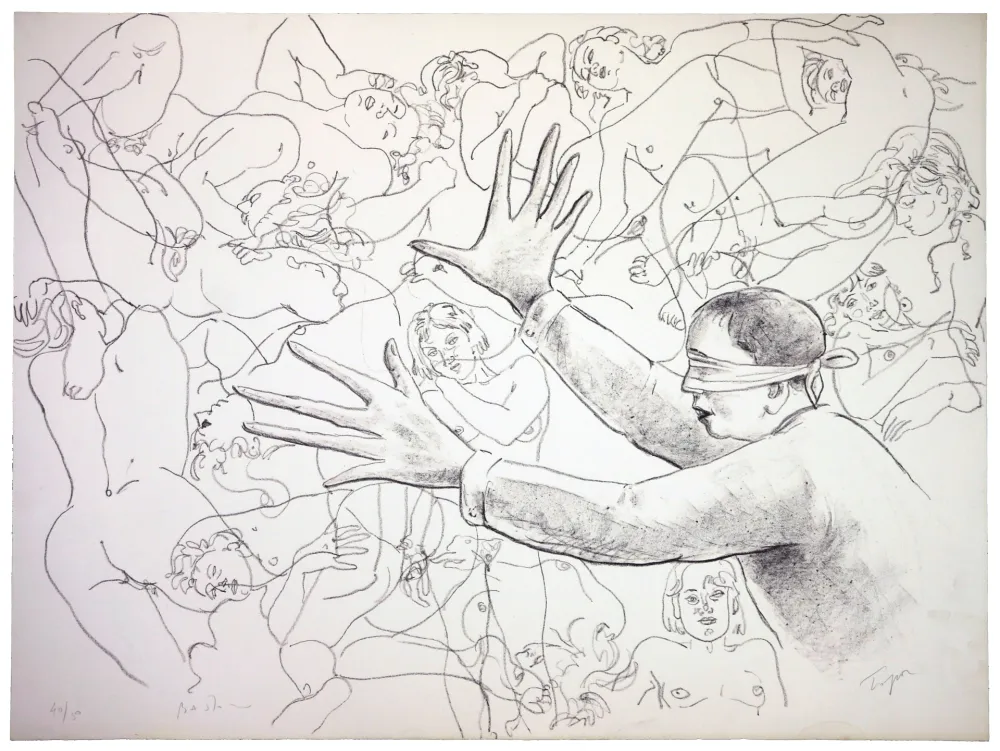 Litografía Topor - Colin Maillard