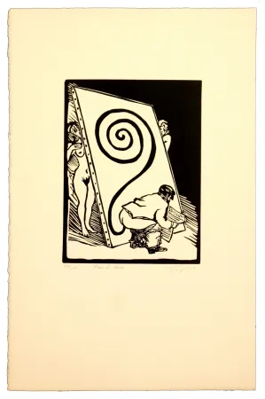 Linograbado Topor - French caca