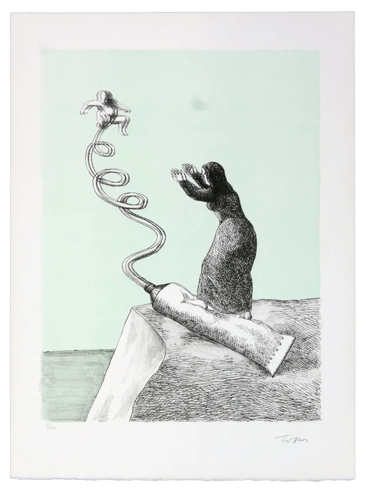 Litografía Topor - Fugue en tube mineur