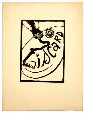 Linograbado Topor - Giscard