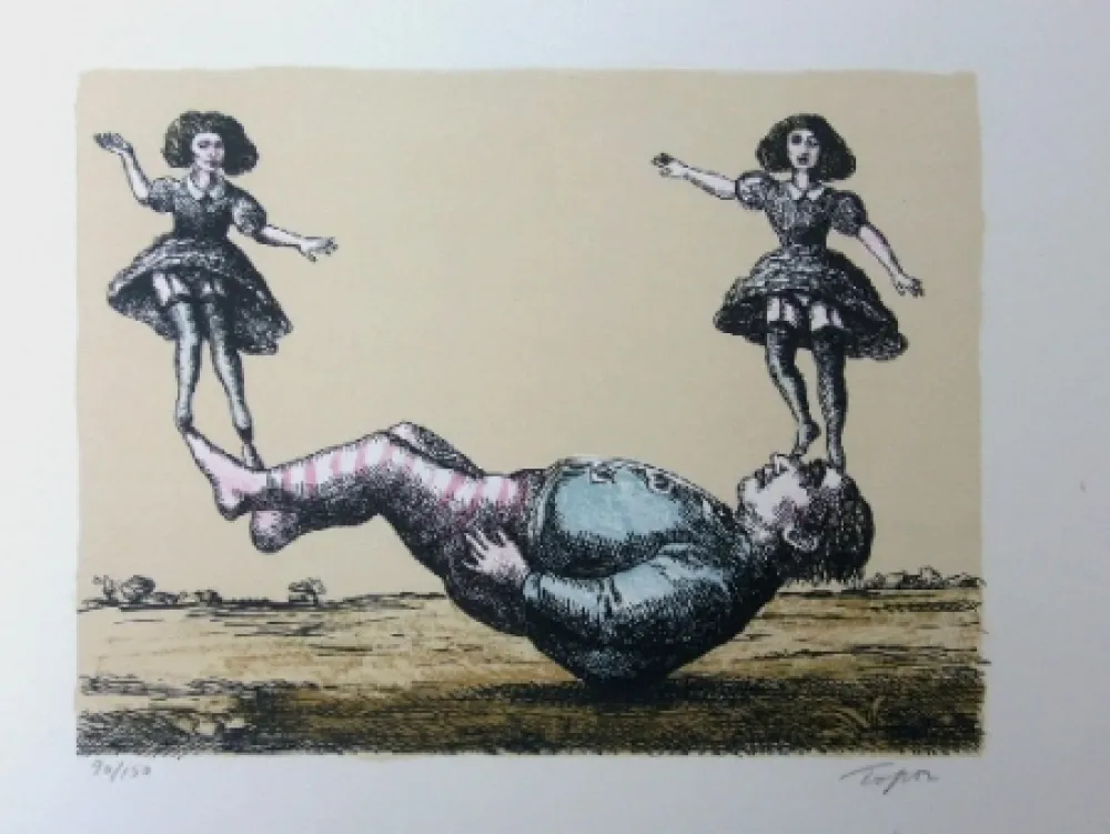 Litografía Topor - La bascule