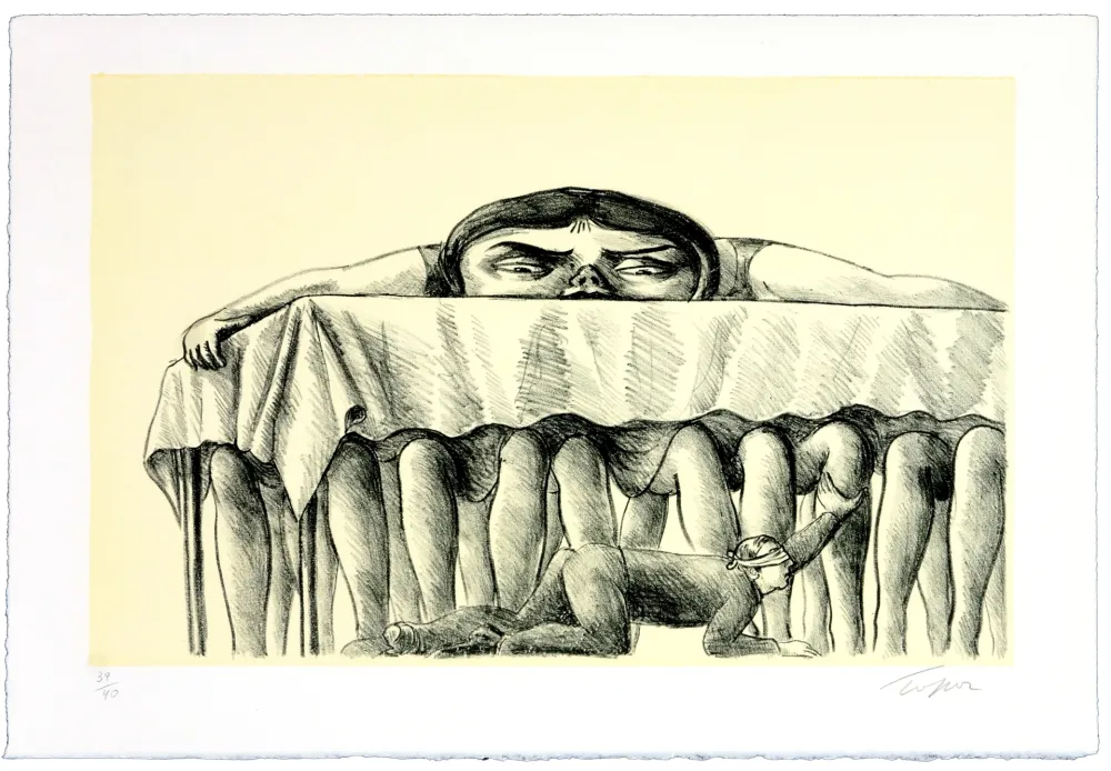 Litografía Topor - La dégustation