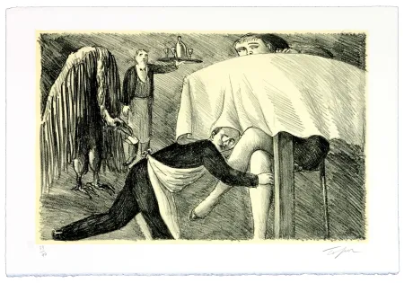 Litografía Topor - La tournée du patron