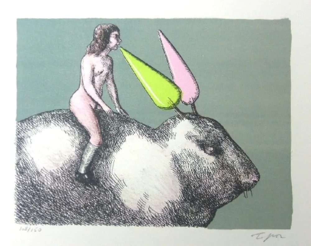 Litografía Topor - Le lapin