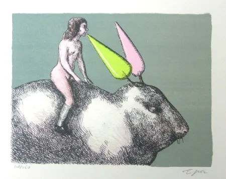 Litografía Topor - Le lapin