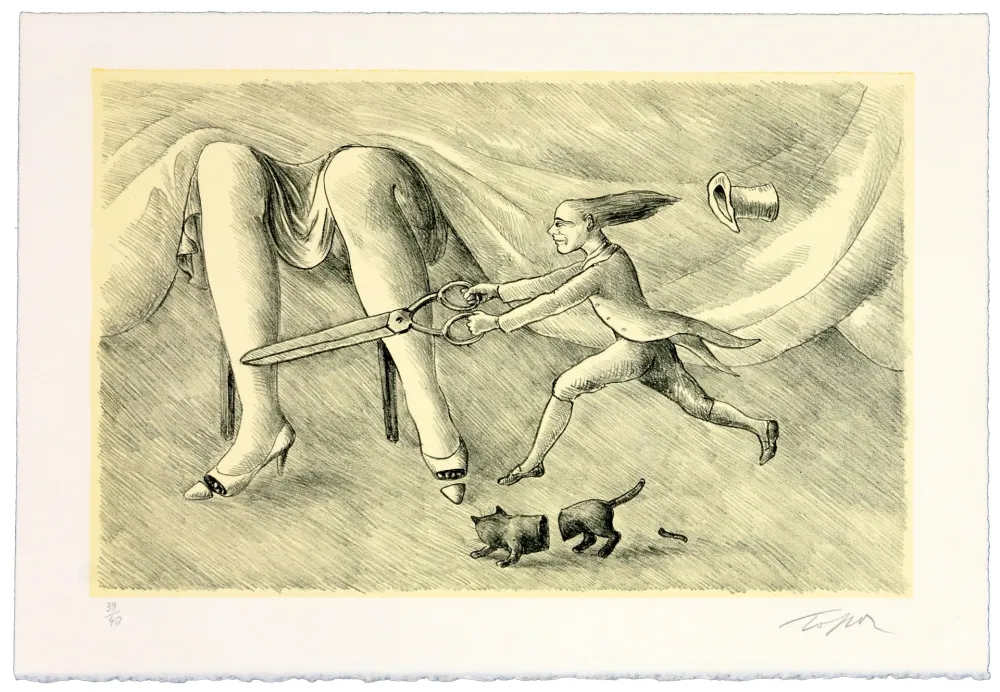 Litografía Topor - Le petit tailleur