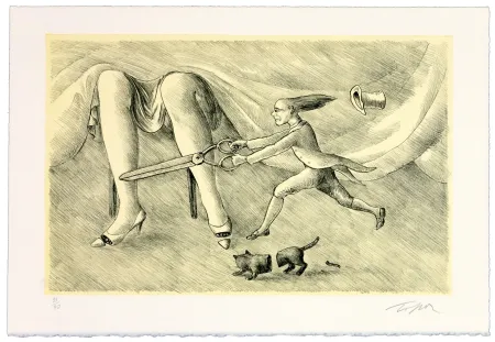 Litografía Topor - Le petit tailleur