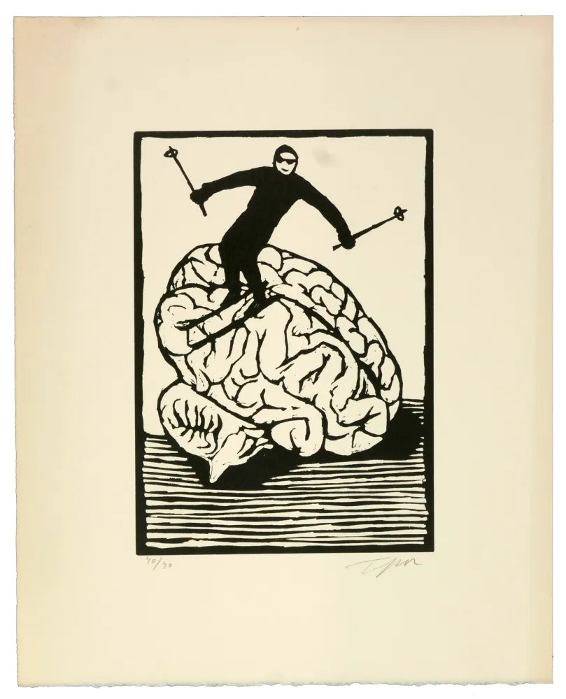 Linograbado Topor - Le style lisse