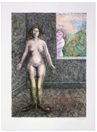 Litografía Topor - Le valet Silot installa, à Neuilly, chez son maître absent, une femme amusante, puis disparut, emportrant tout, sauf elle