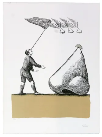 Litografía Topor - Les ailes du nez