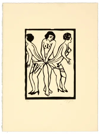 Linograbado Topor - Marx sisters