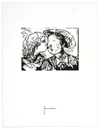 Linograbado Topor - Merci madame