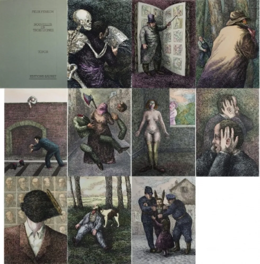 Litografía Topor - Nouvelles en 3 lignes