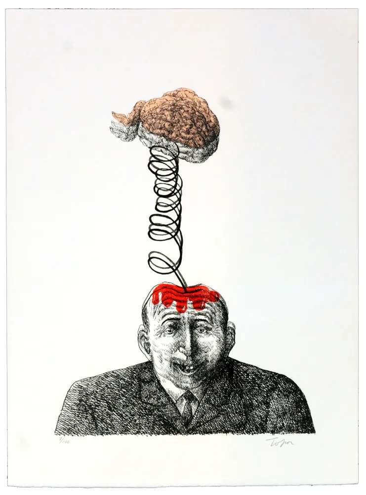 Litografía Topor - Par-dessus la tête