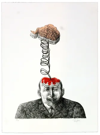 Litografía Topor - Par-dessus la tête