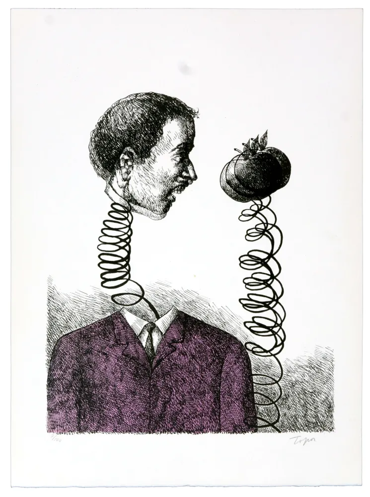 Litografía Topor - Plus près de toi ma pomme