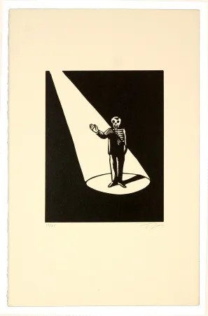 Linograbado Topor - Rebonjour