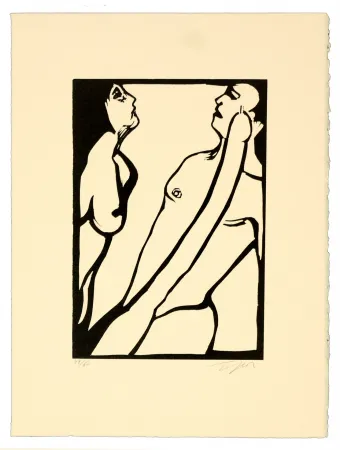 Linograbado Topor - Rigor Mortis